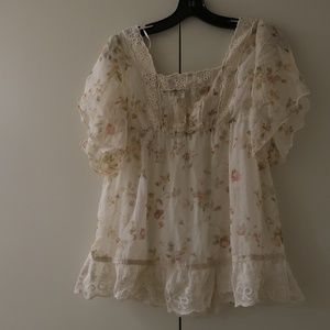 Floral Silk top, Women, XS